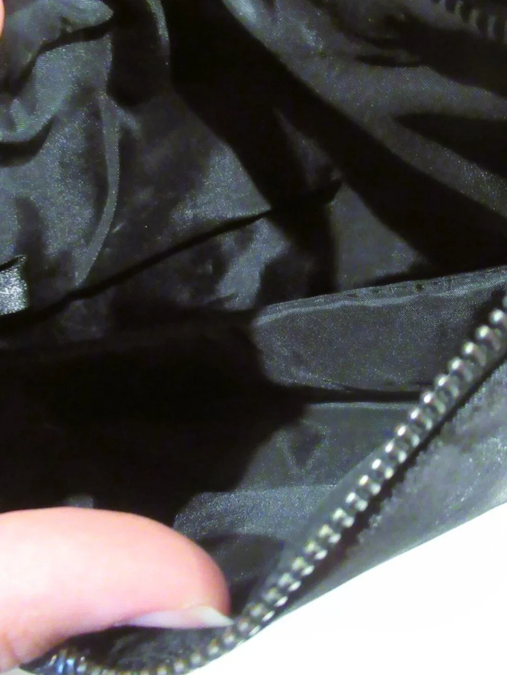 Dolce and Gabbana Parfums black satin wristlet clutch